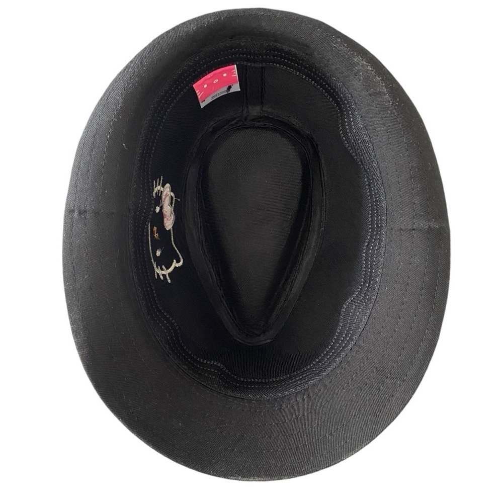 HELLO KITTY Fedora Black Hot Pink Ribbon Bow White Hello Kitty Youth Size M/L - Picture 4 of 7